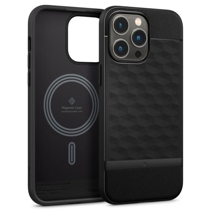 Bild 1, Spigen Caseology iPhone 14 Pro Skal MagSafe Parallax Matt Svart