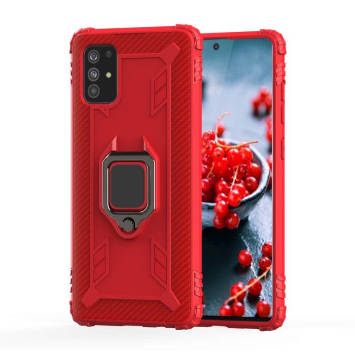 Bild 2, Samsung Galaxy A71 - Stöttåligt Ring Skal - Röd