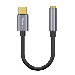 BASEUS USB-C till 3.5mm AUX Adapter, DAC Mörk Grå