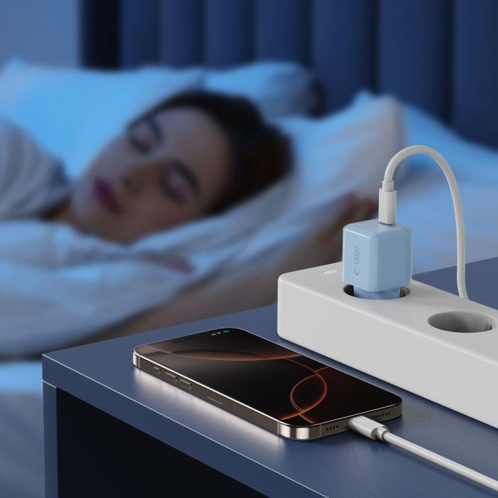 Bild 6, Tech-Protect 25W PD USB-C Väggladdare Baby Blue
