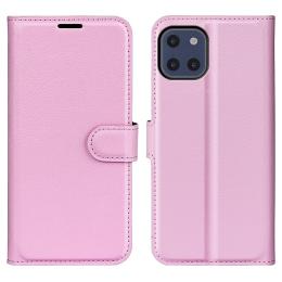 Samsung Galaxy A03 Fodral Litchi Läder Ljus Rosa