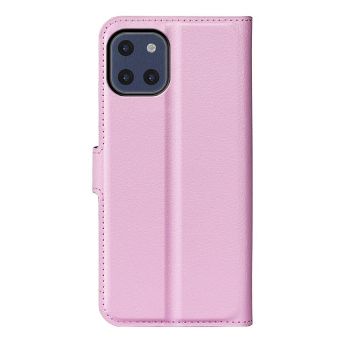 Bild 3, Samsung Galaxy A03 Fodral Litchi Läder Ljus Rosa