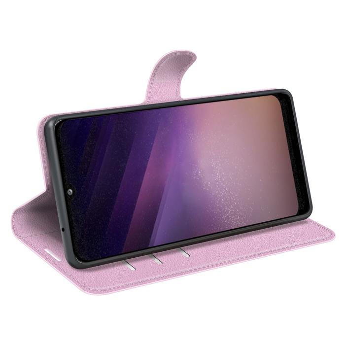 Bild 5, Samsung Galaxy A03 Fodral Litchi Läder Ljus Rosa
