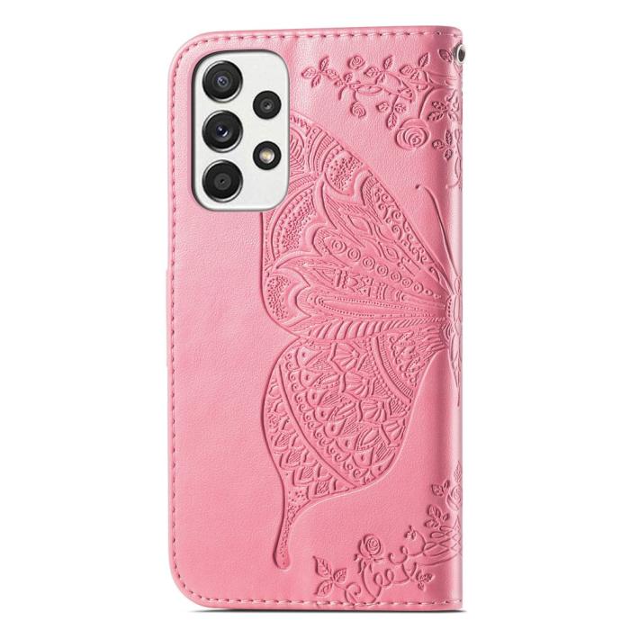 Bild 3, Samsung Galaxy A53 5G Fodral Butterfly Rosa