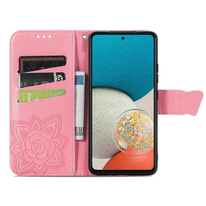 Bild 4, Samsung Galaxy A53 5G Fodral Butterfly Rosa