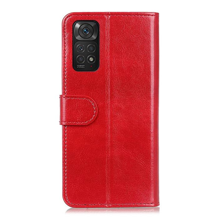 Bild 3, Xiaomi Redmi Note 11 4G Fodral Crazy Horse Läder Röd