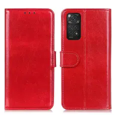 Xiaomi Redmi Note 11 4G Fodral Crazy Horse L&auml;der R&ouml;d