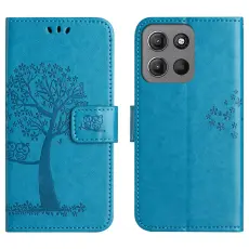 Motorola Moto G86 Power/G86 5G Fodral Tr&auml;d Tryck Bl&aring;