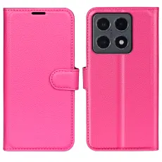 Xiaomi 15T Fodral Litchi L&auml;der Rosa