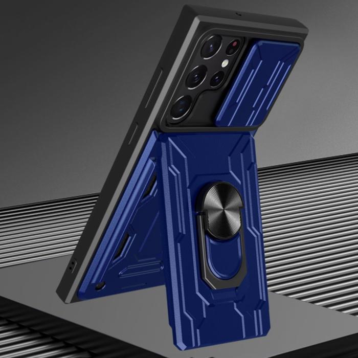 Bild 3, Samsung Galaxy S22 Ultra Skal Hybrid Armor Ring Vit
