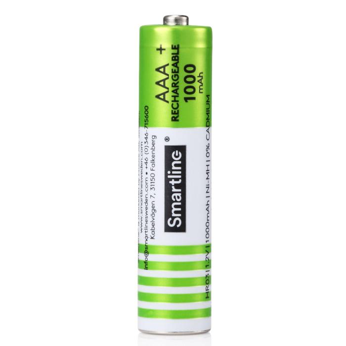 Bild 1, Smartline AAA 1.2V Ni-Mh Batteri Laddbar, 1000mAh, 4-PACK