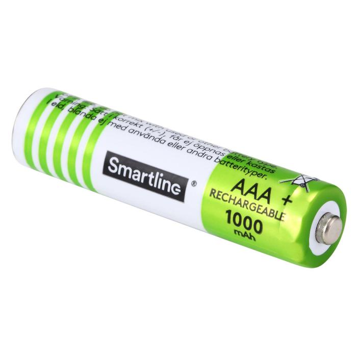 Bild 2, Smartline AAA 1.2V Ni-Mh Batteri Laddbar, 1000mAh, 4-PACK
