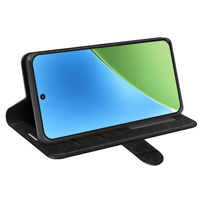 Bild 3, Xiaomi 15 Fodral Crazy Horse Läder Svart