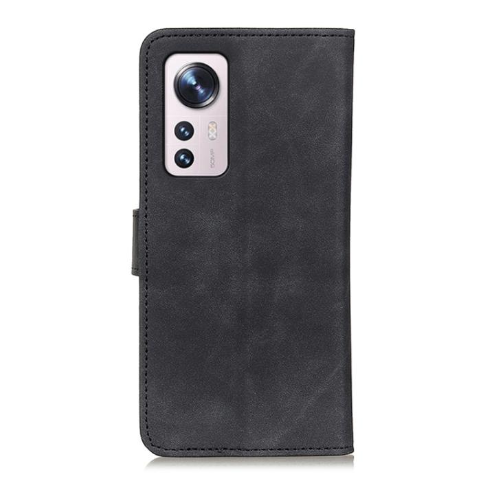 Bild 3, KHAZNEH Xiaomi 12 Pro Fodral Retro Läder Svart
