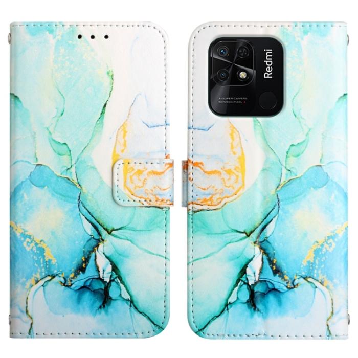 Bild 2, Xiaomi Redmi 10C Fodral Marmor Grön