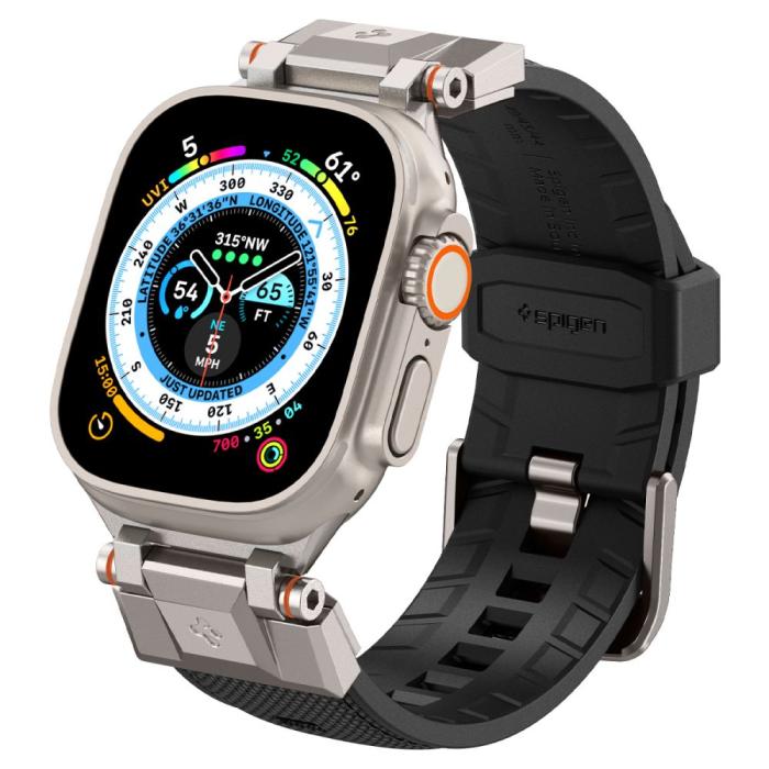 Bild 4, Spigen Apple Watch 42/44/45/49 mm Armband DuraPro Armor Svart