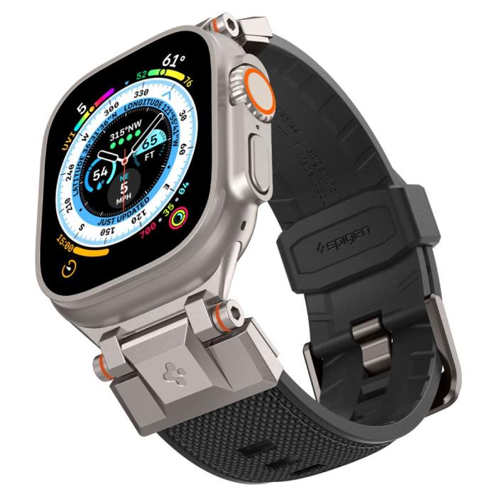 Bild 6, Spigen Apple Watch 42/44/45/49 mm Armband DuraPro Armor Svart