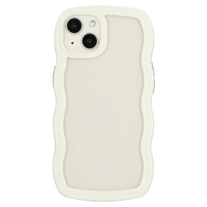 Bild 1, iPhone 14 Skal Wavy Hybrid Transparent/Vit