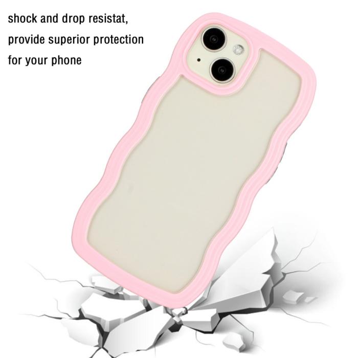 Bild 2, iPhone 15 Skal Wavy Hybrid Transparent/Rosa