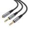 HOCO Split Adapter 3.5 mm Hona - 2x 3.5 mm Hane Grå