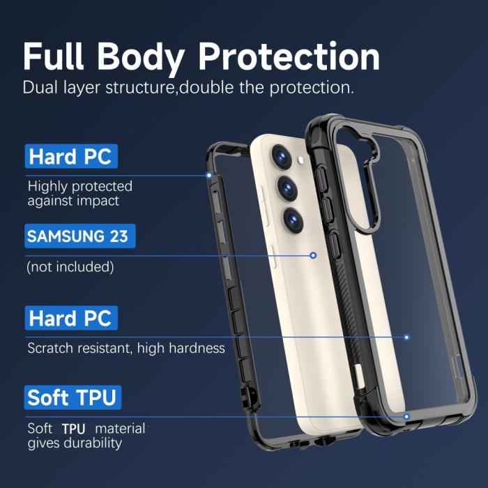 Bild 3, Samsung Galaxy S23 Skal Shockproof Hybrid Svart