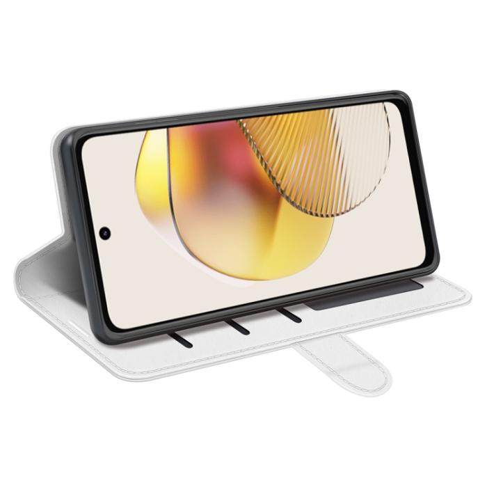 Bild 5, Motorola Moto G73 5G Fodral Crazy Horse Läder Vit