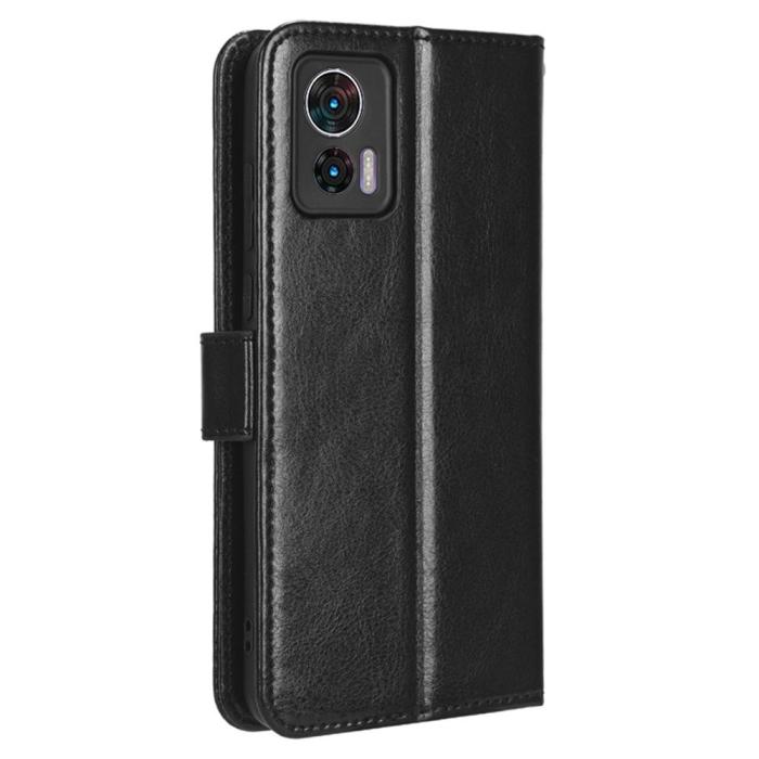 Bild 6, Motorola Edge 30 Neo 5G Fodral Crazy Horse Läder Svart