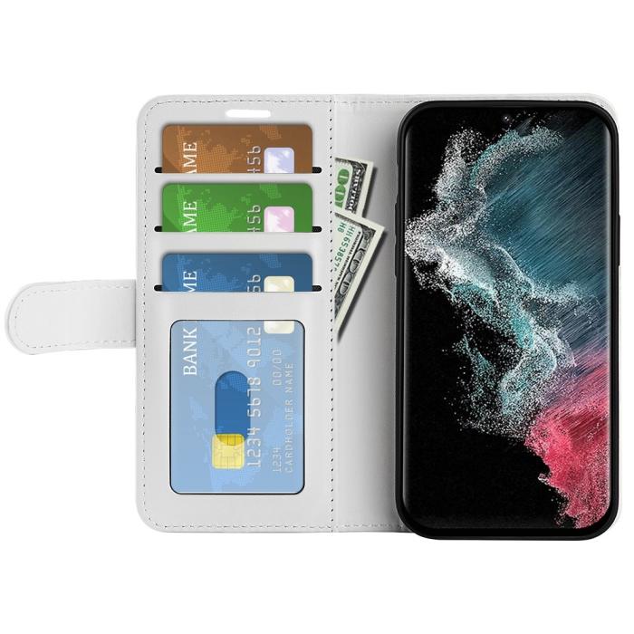 Bild 2, Samsung Galaxy S23 Ultra Fodral Crazy Horse Läder Vit