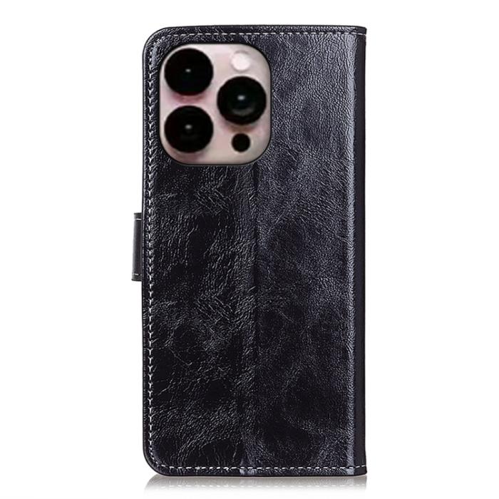 Bild 3, iPhone 14 Pro Max Fodral Retro Crazy Horse Svart