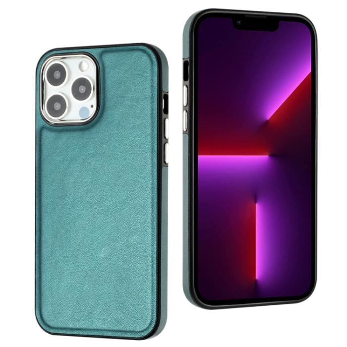 Bild 2, iPhone 15 Pro Skal Läderbelagt Grön