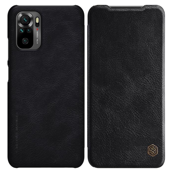 Bild 1, Xiaomi Redmi Note 10S - NILLKIN Qin Läder Fodral - Svart