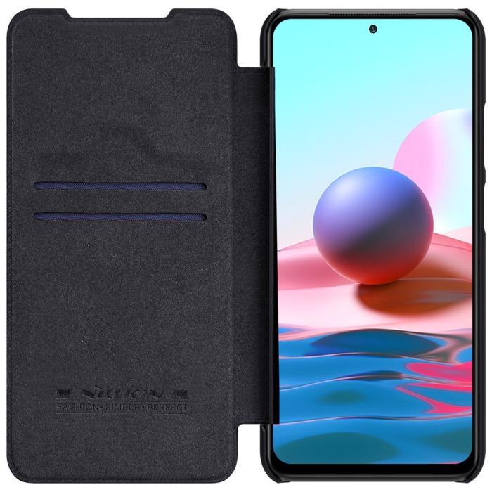 Bild 3, Xiaomi Redmi Note 10S - NILLKIN Qin Läder Fodral - Svart