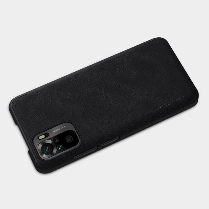 Bild 4, Xiaomi Redmi Note 10S - NILLKIN Qin Läder Fodral - Svart
