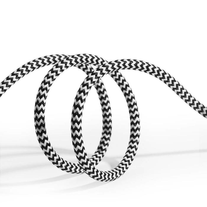 Bild 4, DUX DUCIS 1M Lightning Kabel Quick Charge - Svart/Vit