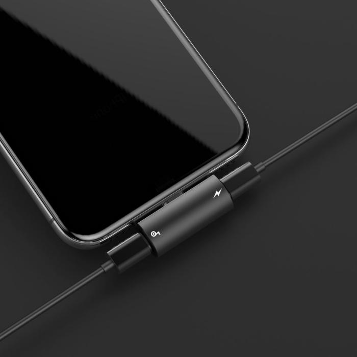 Bild 3, Baseus USB Adapter 2x Lightning Port - Svart