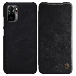 Xiaomi Redmi Note 10S - NILLKIN Qin Läder Fodral - Svart