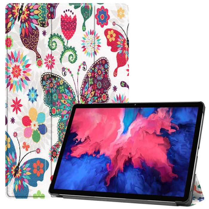Bild 1, Lenovo Tab P11 / P11 Plus - Tri-Fold Läder Fodral - Fjärilar
