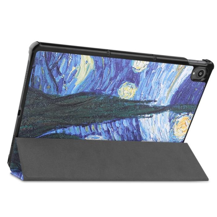Bild 5, Lenovo Tab P11 / P11 Plus - Tri-Fold Läder Fodral - Brush Painting