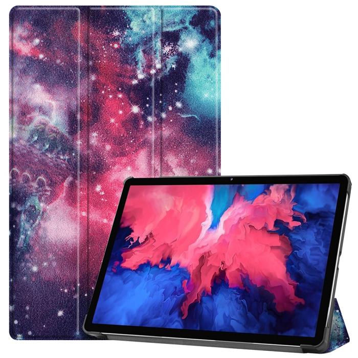 Bild 1, Lenovo Tab P11 / P11 Plus - Tri-Fold Läder Fodral - Cosmic Space