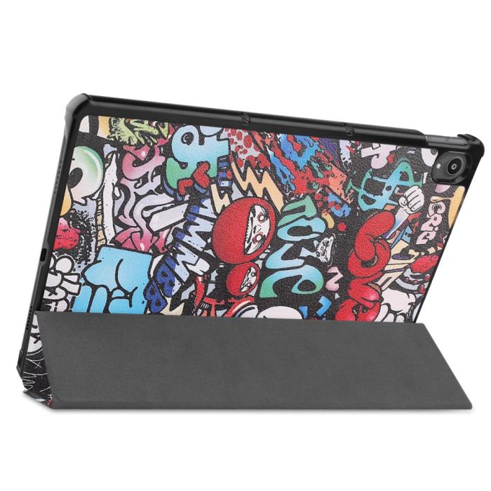 Bild 5, Lenovo Tab P11 / P11 Plus - Tri-Fold Läder Fodral - Graffiti