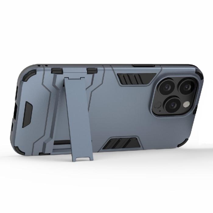 Bild 2, iPhone 13 Pro - Armor Hybrid Skal Kickstand - Navy Blue