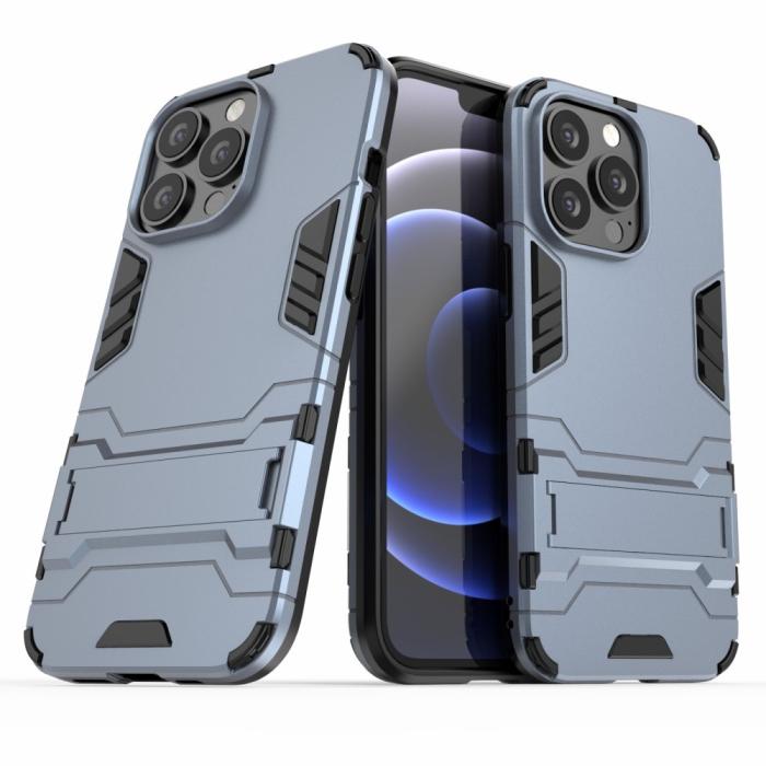 Bild 4, iPhone 13 Pro - Armor Hybrid Skal Kickstand - Navy Blue