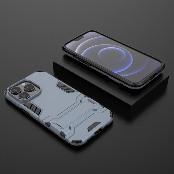 Bild 6, iPhone 13 Pro - Armor Hybrid Skal Kickstand - Navy Blue