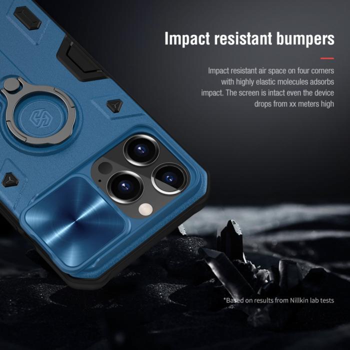 Bild 6, iPhone 13 Pro - NILLKIN CamShield Armor Hybrid Ring Skal - Svart