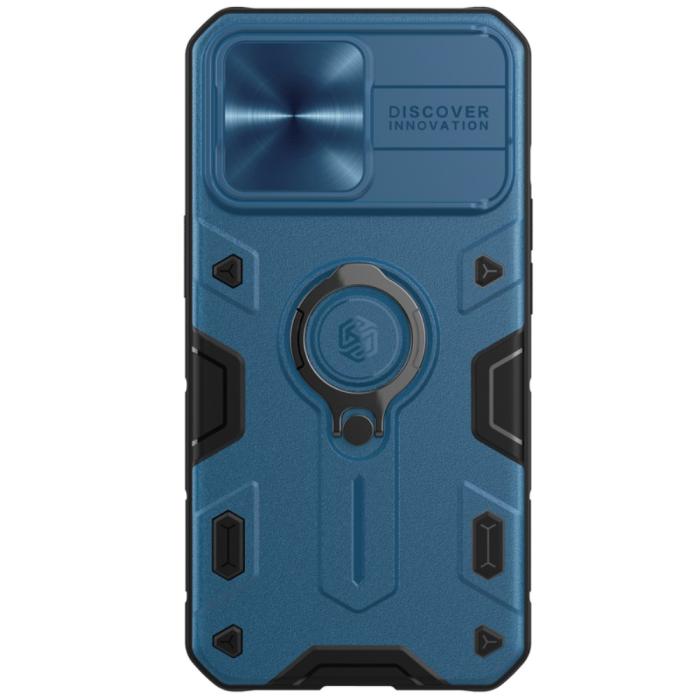 Bild 2, iPhone 13 Pro - NILLKIN CamShield Armor Hybrid Ring Skal - Blå