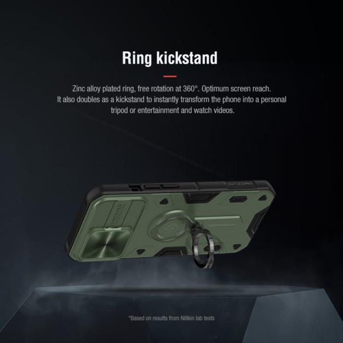 Bild 4, iPhone 13 Pro - NILLKIN CamShield Armor Hybrid Ring Skal - Blå