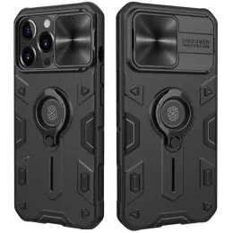 iPhone 13 Pro - NILLKIN CamShield Armor Hybrid Ring Skal - Svart