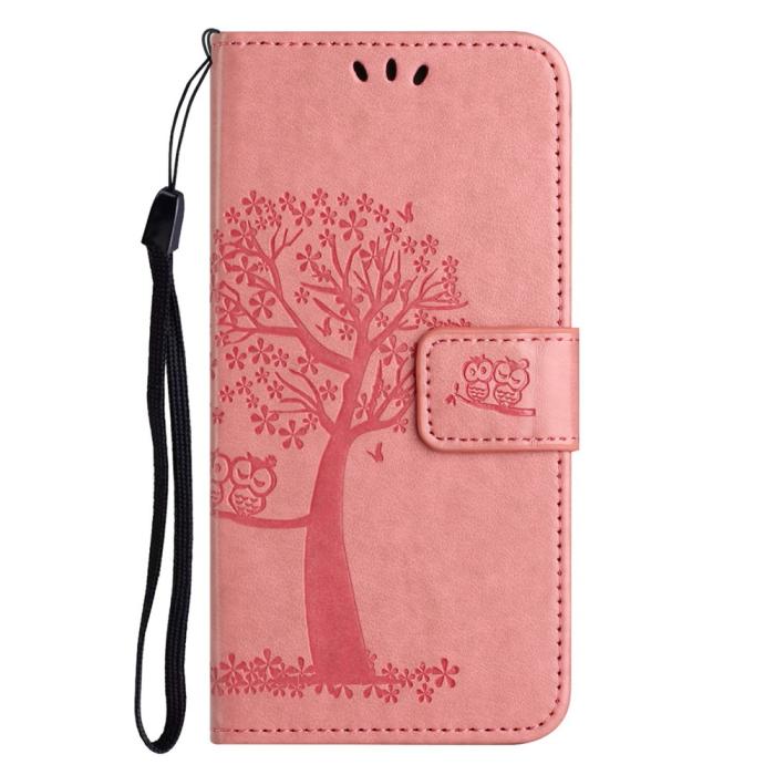 Bild 4, Motorola Moto G86 Power/G86 5G Fodral Träd Tryck Rosa