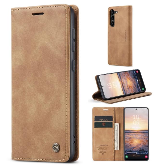 Bild 1, CASEME Samsung Galaxy S23 Plus Fodral Flip Läder Brun