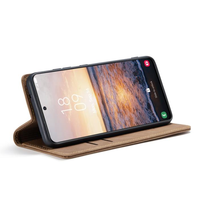 Bild 3, CASEME Samsung Galaxy S23 Plus Fodral Flip Läder Brun